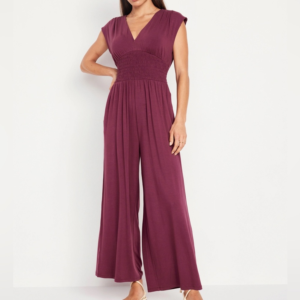 Old Navy Plum Wide-Leg Jumpsuit